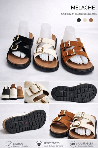 Sandalia casual para dama cintas cruzadas